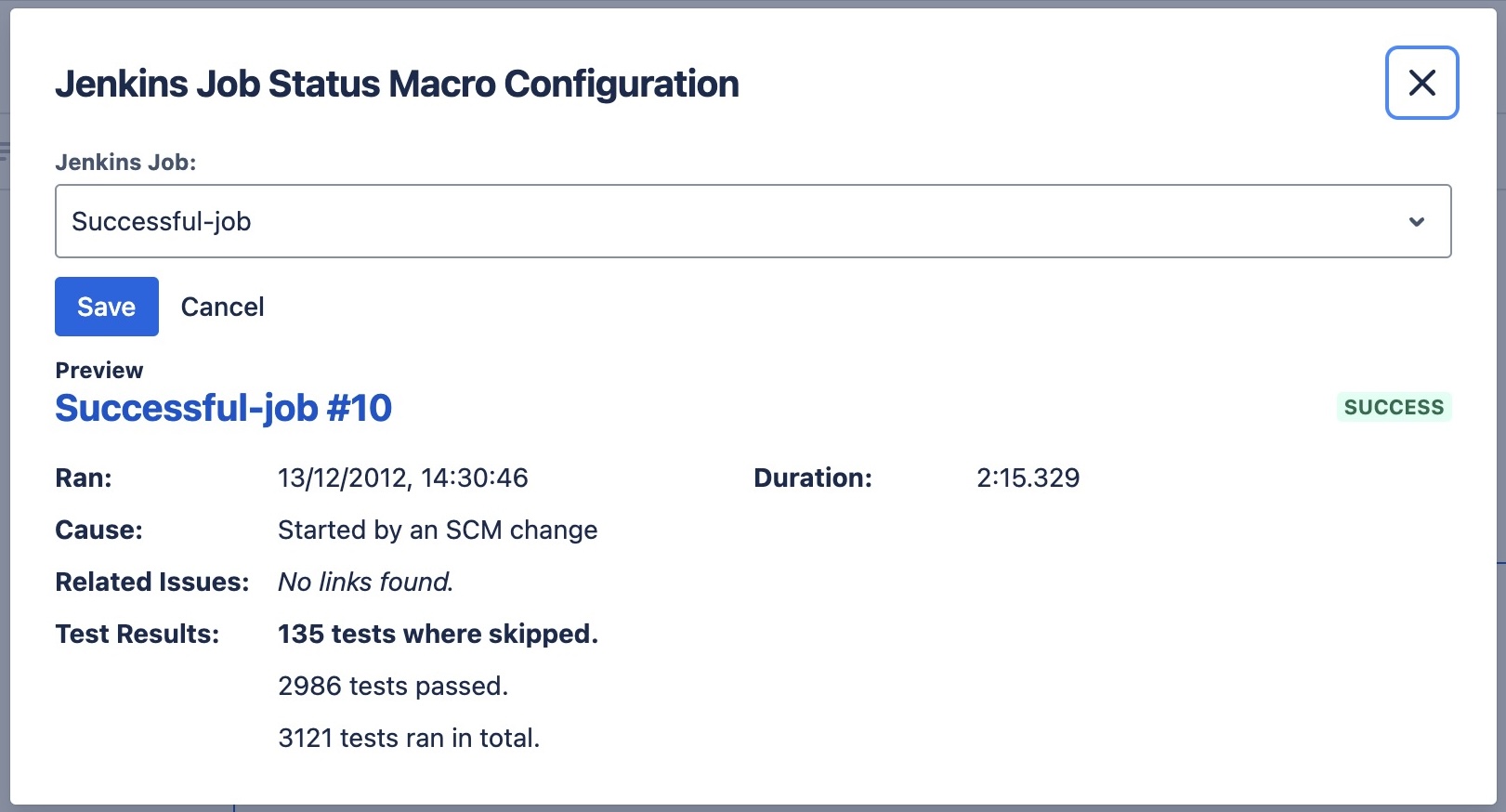 Status Macro Configuration